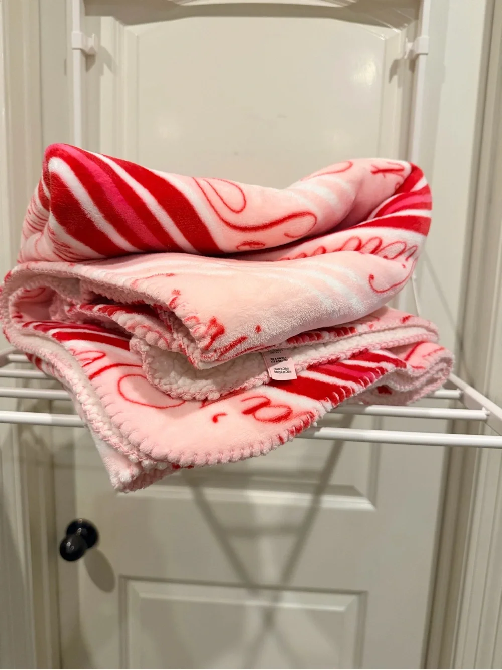 Victoria's Secret Pink & Red Fleece Throw Blanket